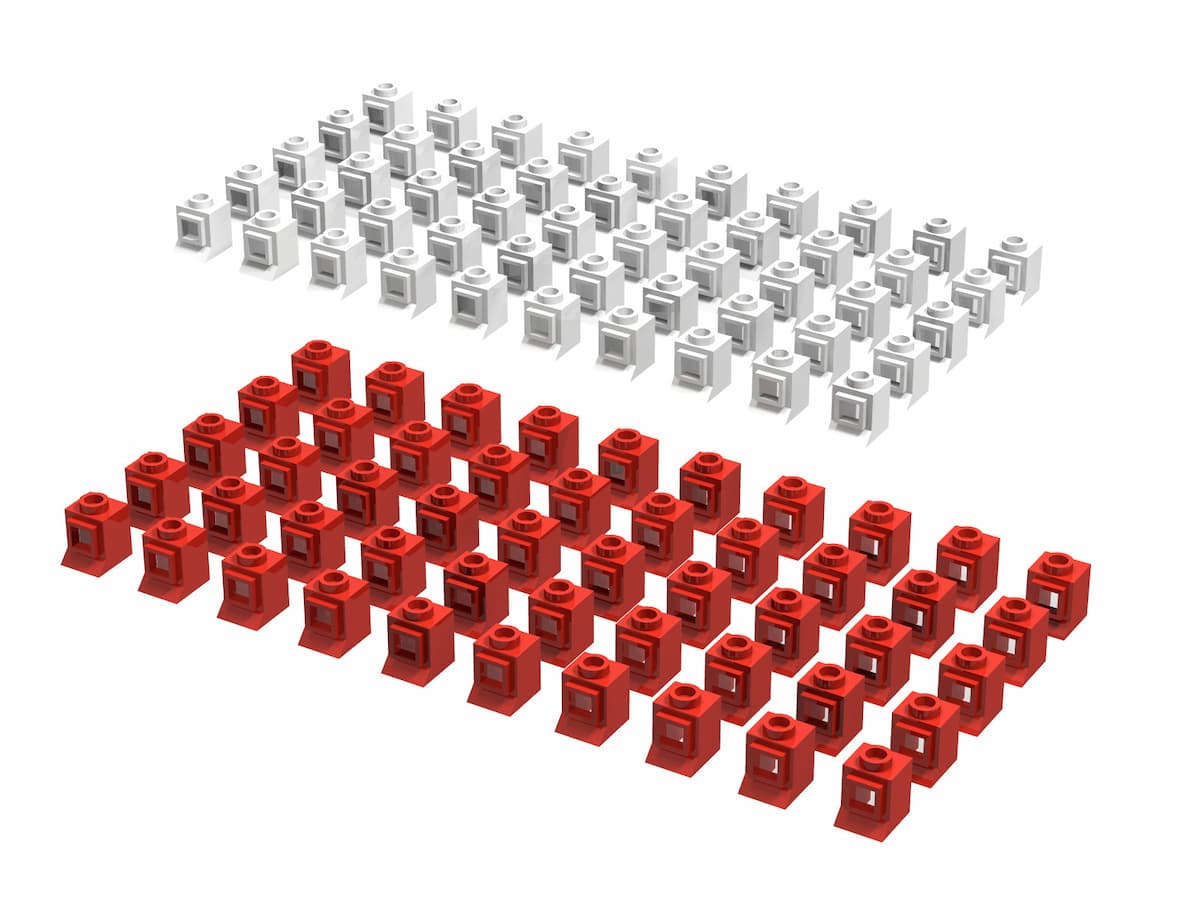 1 x 1 x 1 Windows Refill, Red or White LEGO set (#459-1)