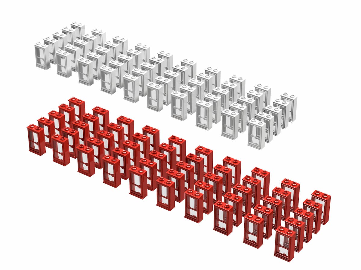 1 x 2 x 3 Doors Refill, Red or White LEGO set (#460-2)