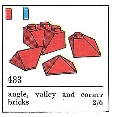 Angle, Valley and Corner Slopes, Red (The Building Toy) LEGO set (#483-4)