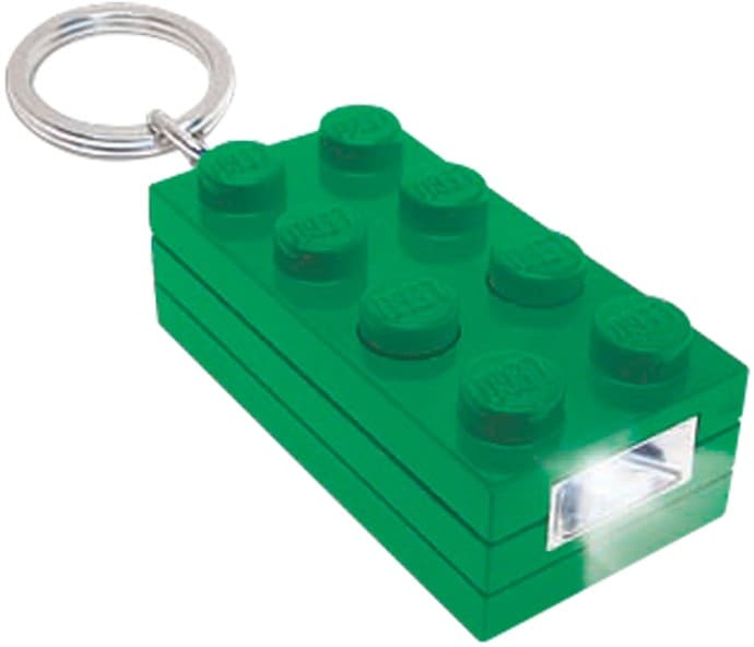 2 x 4 Brick Key Light (Green) LEGO Key Chain set (#5002804-1, 2013)