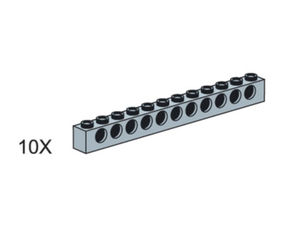 1x12 Gray Technic Bricks