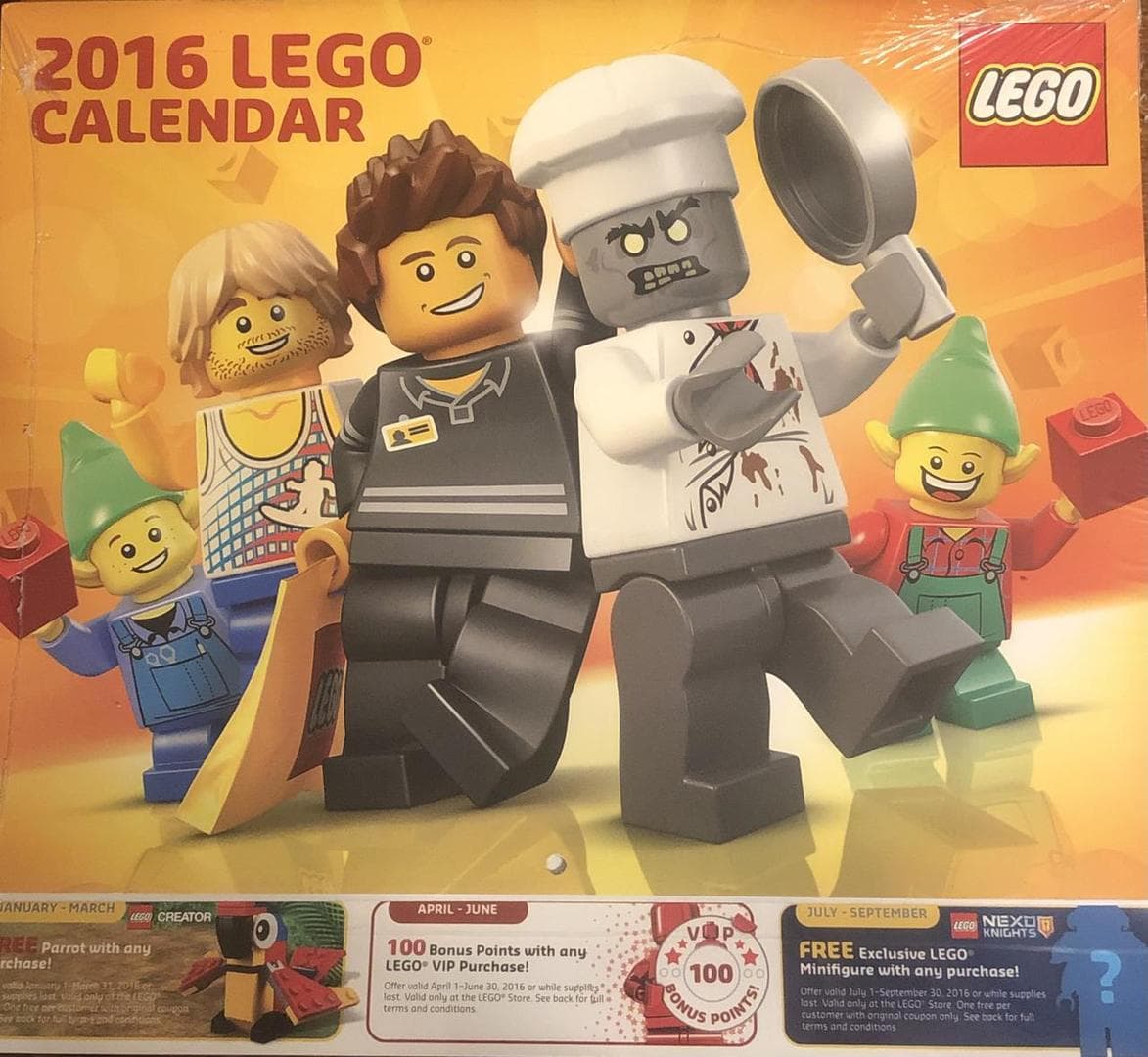 2016 Wall Calendar LEGO Stationery and Office Supplies set (#5004437-1, 2015)