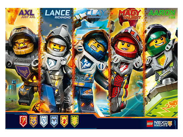 Nexo Knights Character Poster LEGO Posters and Art Prints set (#5005047-1, 2016)