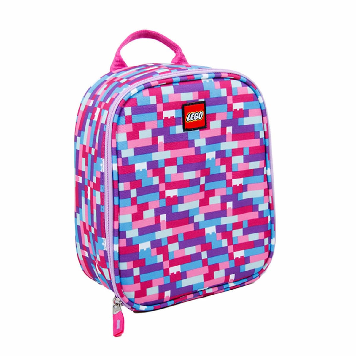 Brick Print Lunch Bag (Pink/Purple) LEGO Houseware set (#5005354-1, 2017)