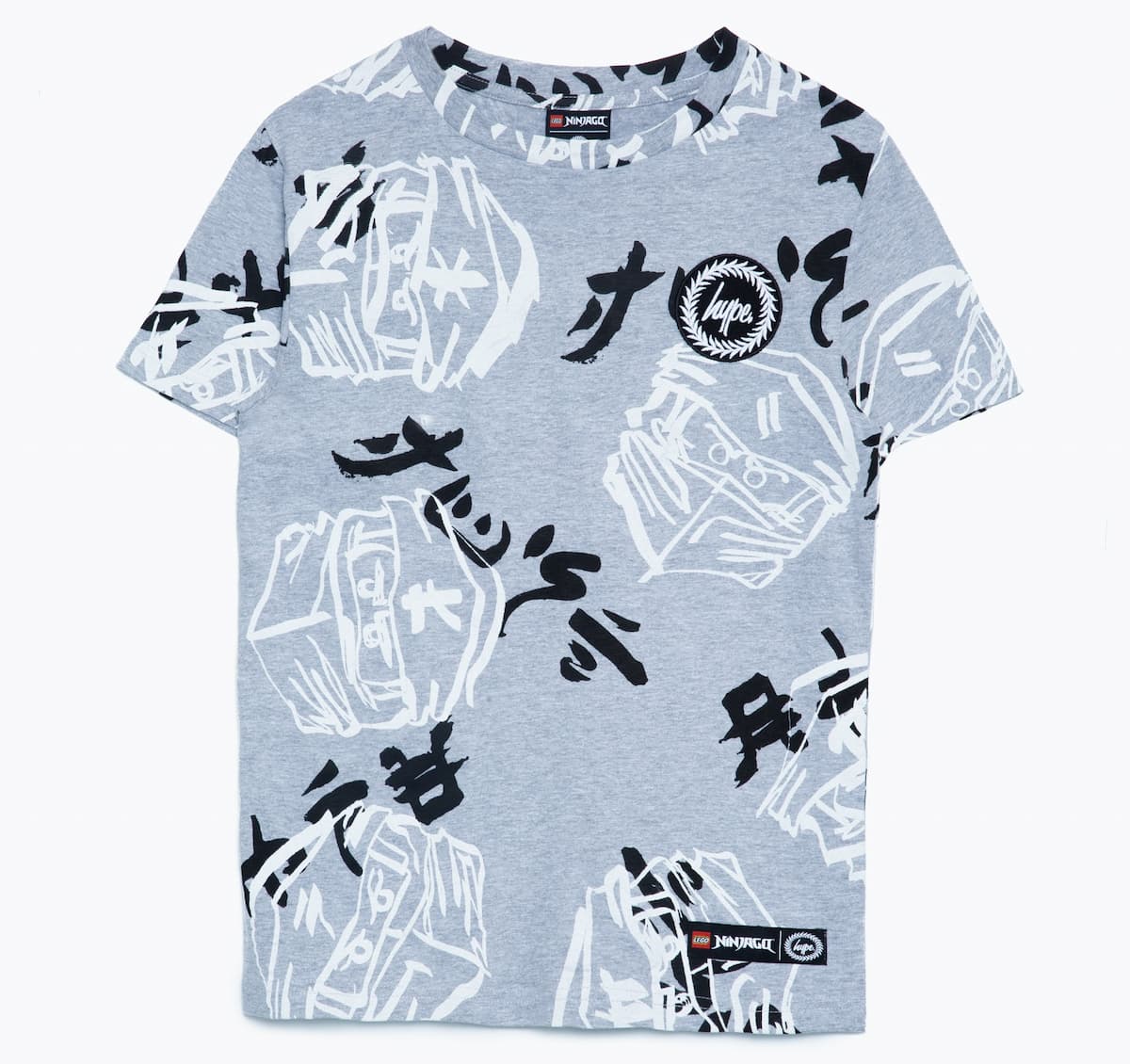HYPE X LEGO NINJAGO Gray Just Hype Faces T-Shirt LEGO Gear set (#5006237-1, 2021)