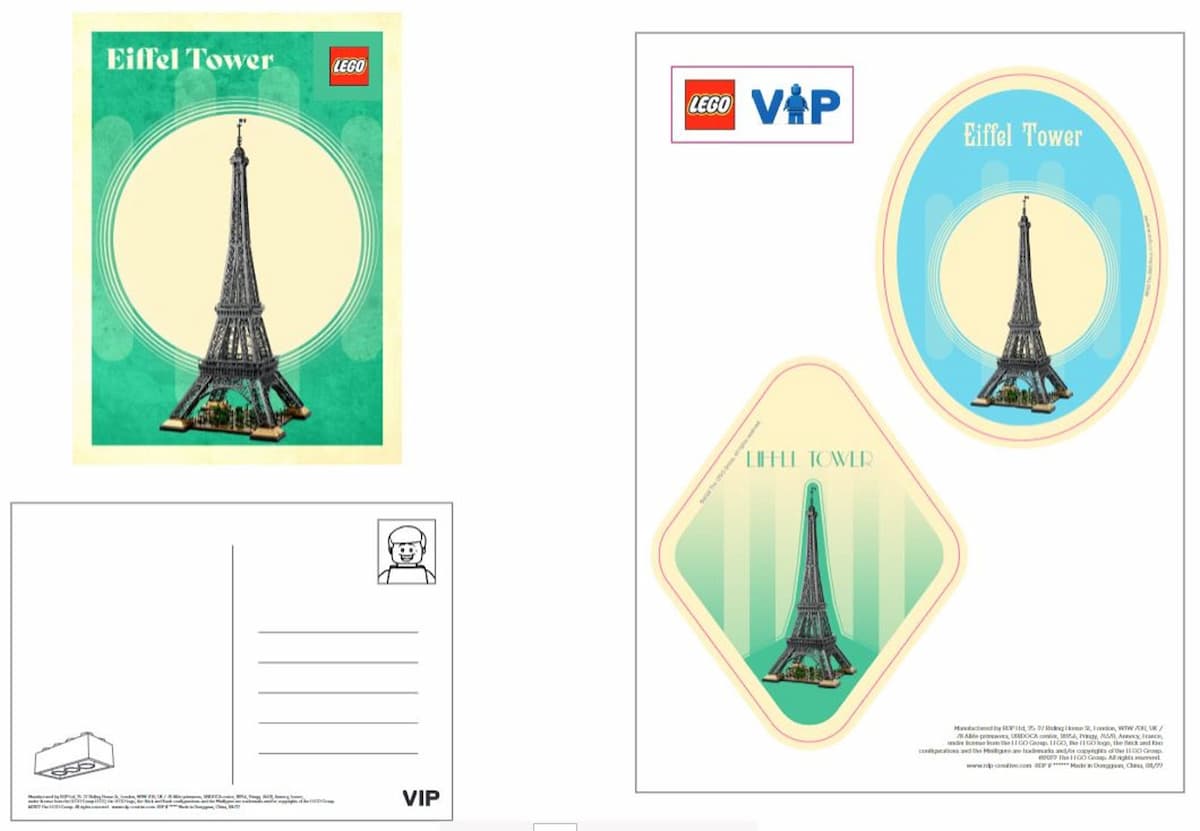 Eiffel Tower Postcards And Stickers LEGO Stationery and Office Supplies set (#5007716-1, 2022)
