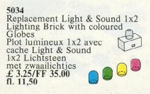 1x2 Lighting Brick and 4 Colour Globes LEGO set (#5034-1)