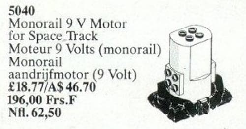 Monorail 9V Motor LEGO set (#5040-1, 1988)