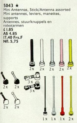 Mini Antennas, Control Sticks and Antennas LEGO set (#5043-1)
