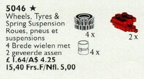Hub, Tire and Wheel Suspension LEGO set (#5046-1)