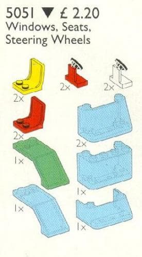 Windscreens, Seats, Steering Wheel LEGO set (#5051-1)