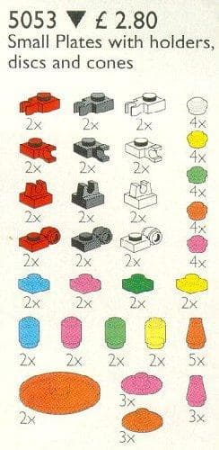 Small Plates with Tool Holders, Disks, Cones LEGO set (#5053-1)