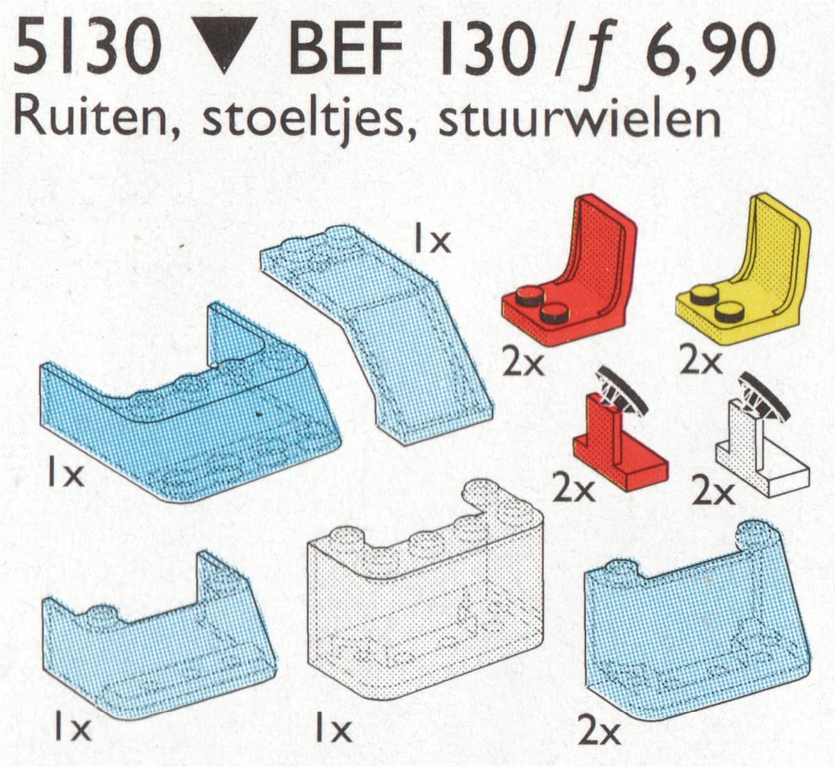 Windows, Seats, Steering Wheels LEGO set (#5130-1)