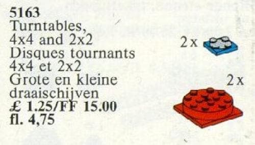 Turntables, 4 x 4 and 2 x 2 LEGO set (#5163-1)