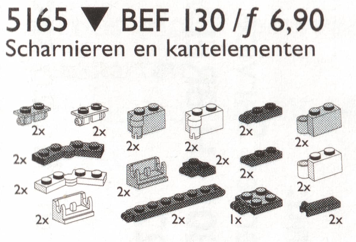 Hinges, Couplings and Tilting Bearings LEGO set (#5165-1, 1991)