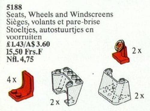 Seats, Steering Wheels and Windscreens LEGO set (#5188-1)