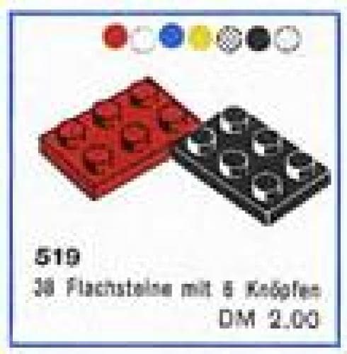2 x 3 Plates (cardboard box version) LEGO set (#519-1)