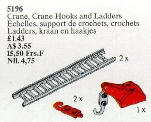 Crane, Crane Hooks and Ladders LEGO set (#5196-1)