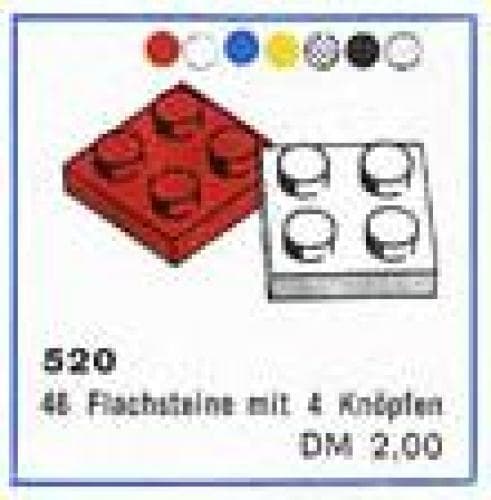2 x 2 Plates (cardboard box version) LEGO set (#520-1)
