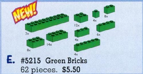 Bricks Assorted, Green LEGO set (#5215-1)