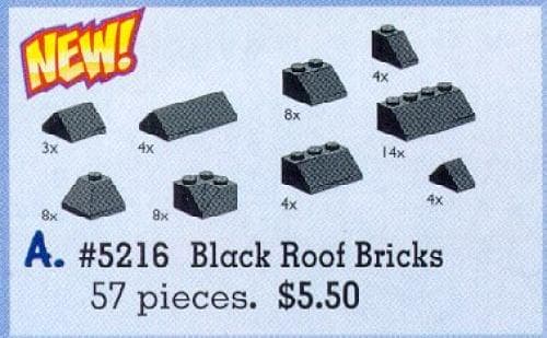 Roof Bricks Assorted, Black LEGO set (#5216-1)
