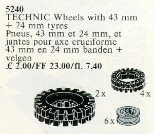 TECHNIC Wheels with 43 mm + 24 mm tyres LEGO set (#5240-1)