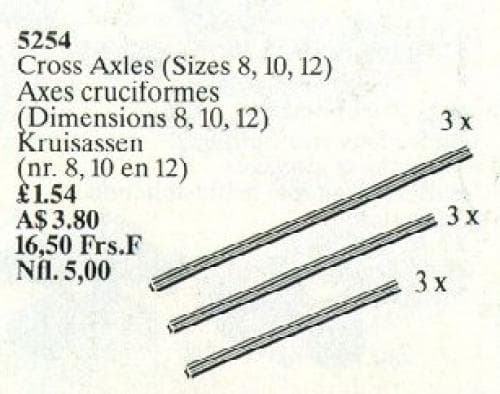 Cross Axles (Sizes 8, 10, 12) LEGO set (#5254-1)