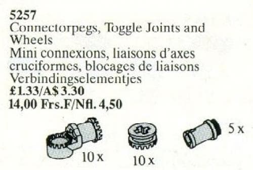 Connector Pegs, Toggle Joints, and Wheels LEGO set (#5257-1)