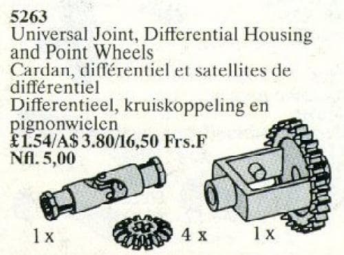 Universal Joint, Differential Housing, and Point Wheels LEGO set (#5263-1)