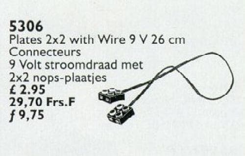 Plates 2x2 with Wire 9 V 26 cm LEGO set (#5306-1)