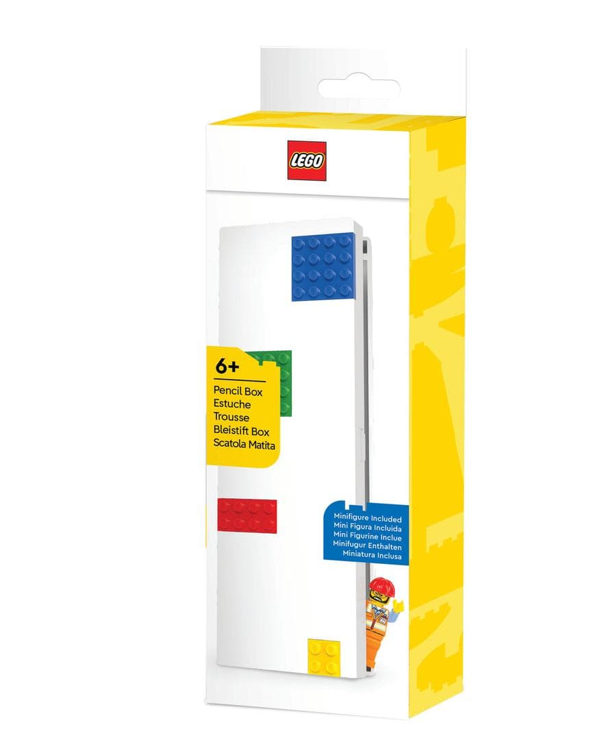 Pencil Box with Four Building Bricks and Construction Worker Minifigure LEGO set (#53707-1)