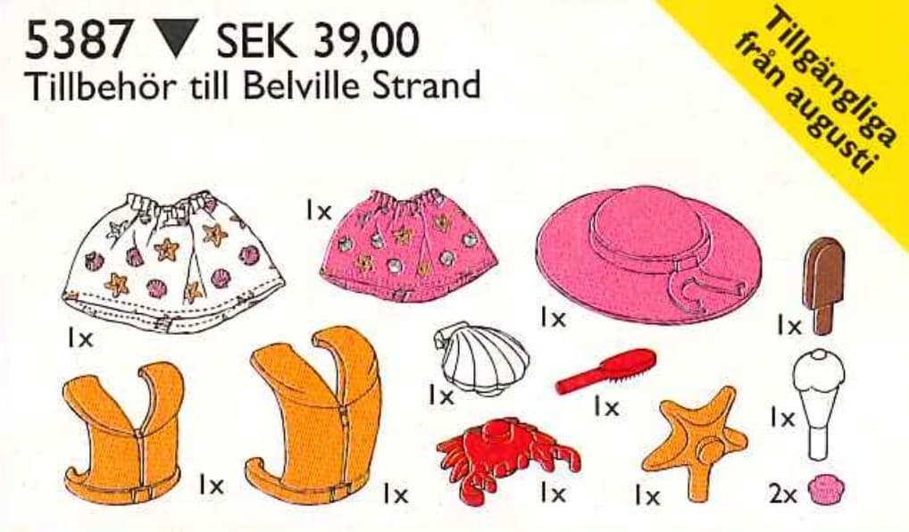 Belville Beach Accessories LEGO set (#5387-1)