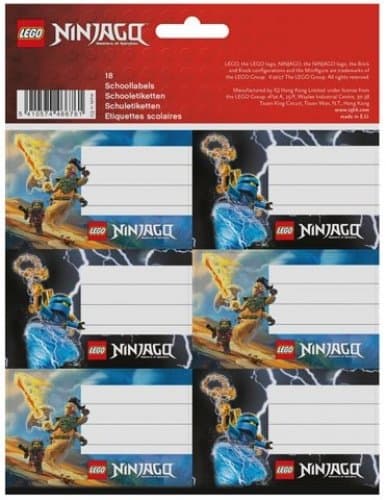 Ninjago Lightning Battle School Labels LEGO Stationery and Office Supplies set (#5410574466761-1, 2018)