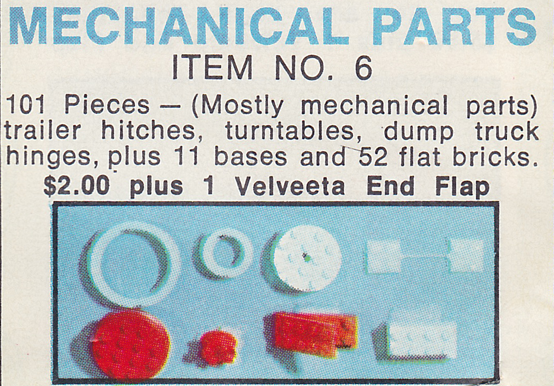Velveeta Set No. 6 Mechanical Parts LEGO set (#6-1)