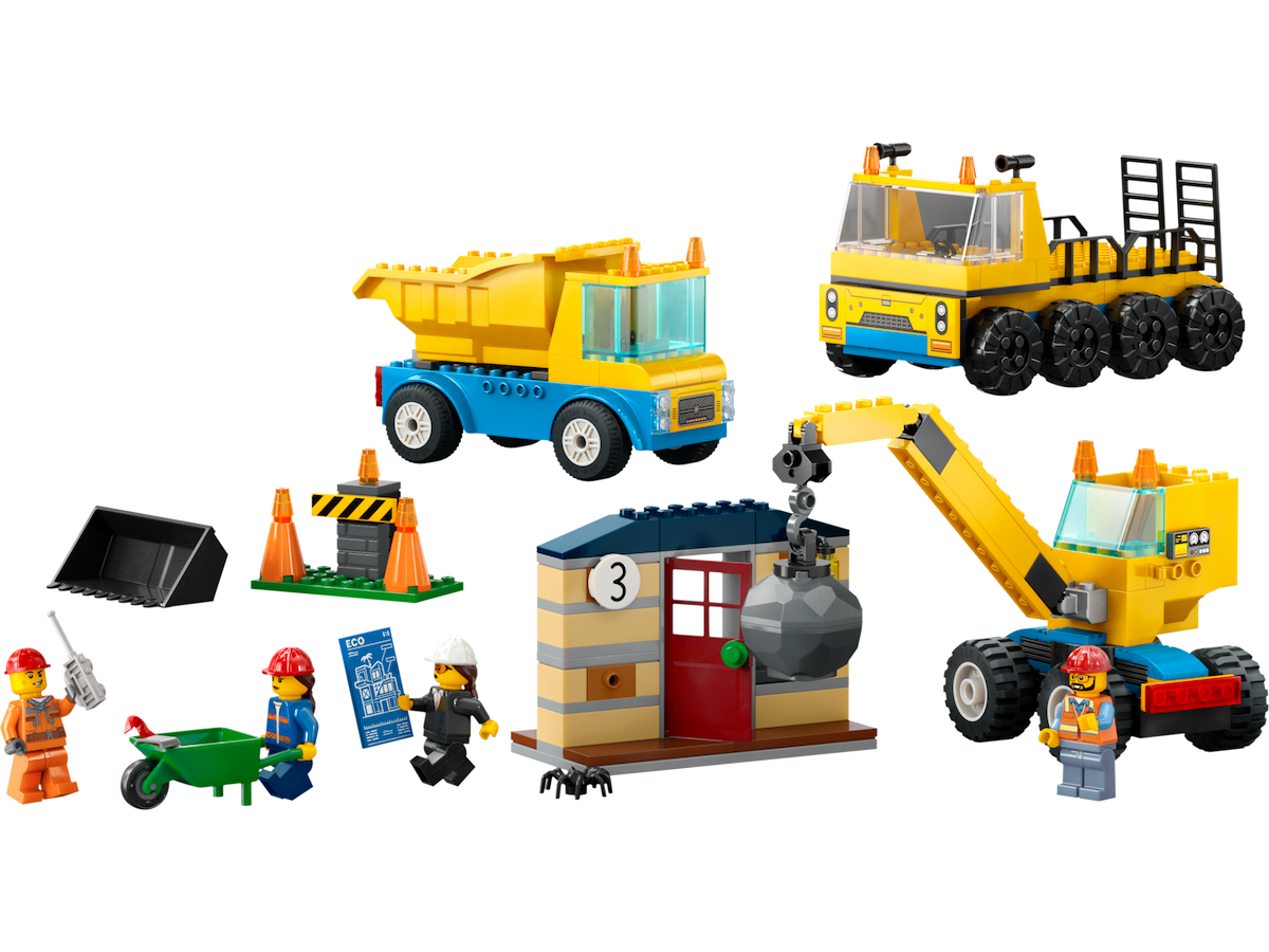 Construction Trucks and Wrecking Ball Crane LEGO set (#60391-1)