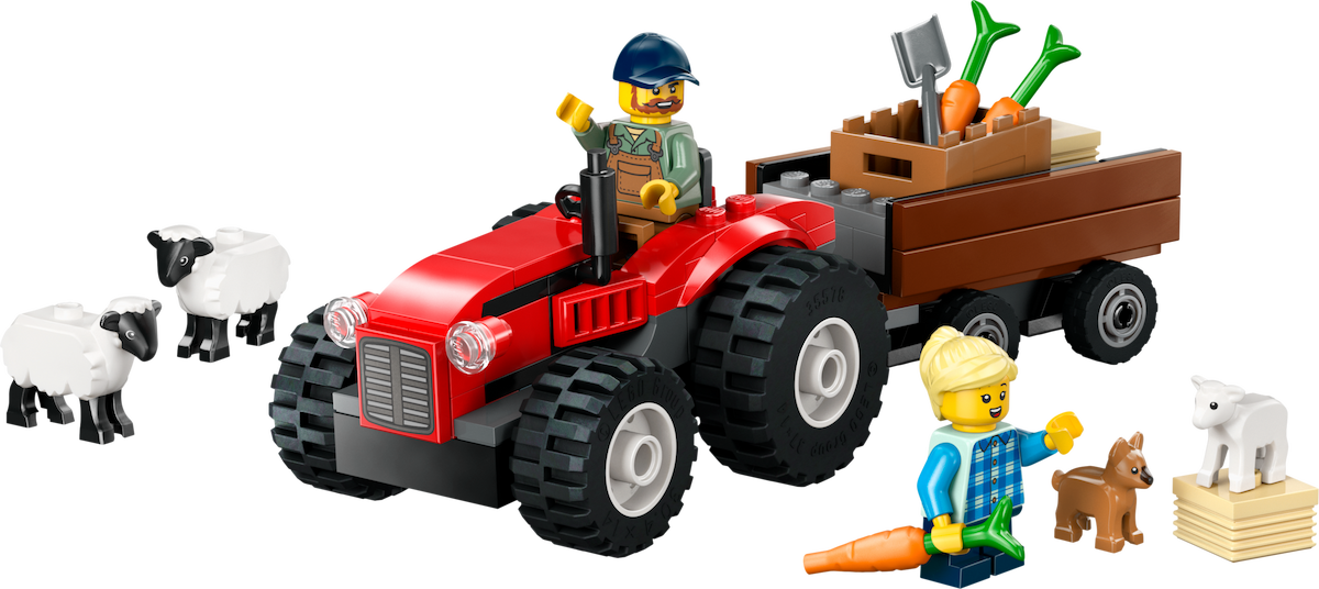 Red Farm Tractor with Trailer & Sheep LEGO set (#60461-1)