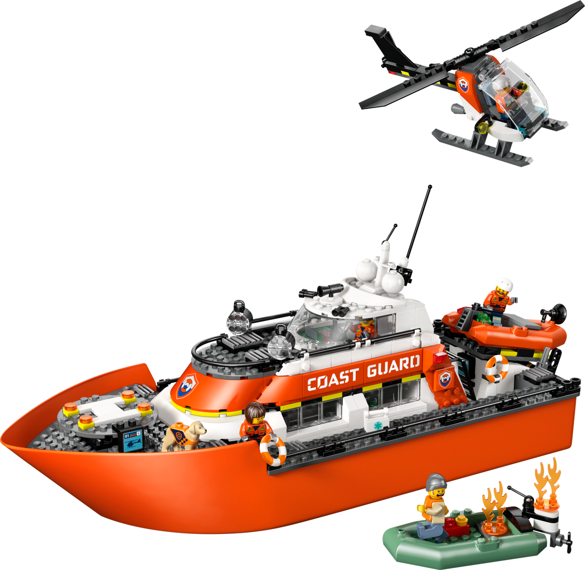 Coast Guard Rescue Boat & Helicopter LEGO set (#60504-1)