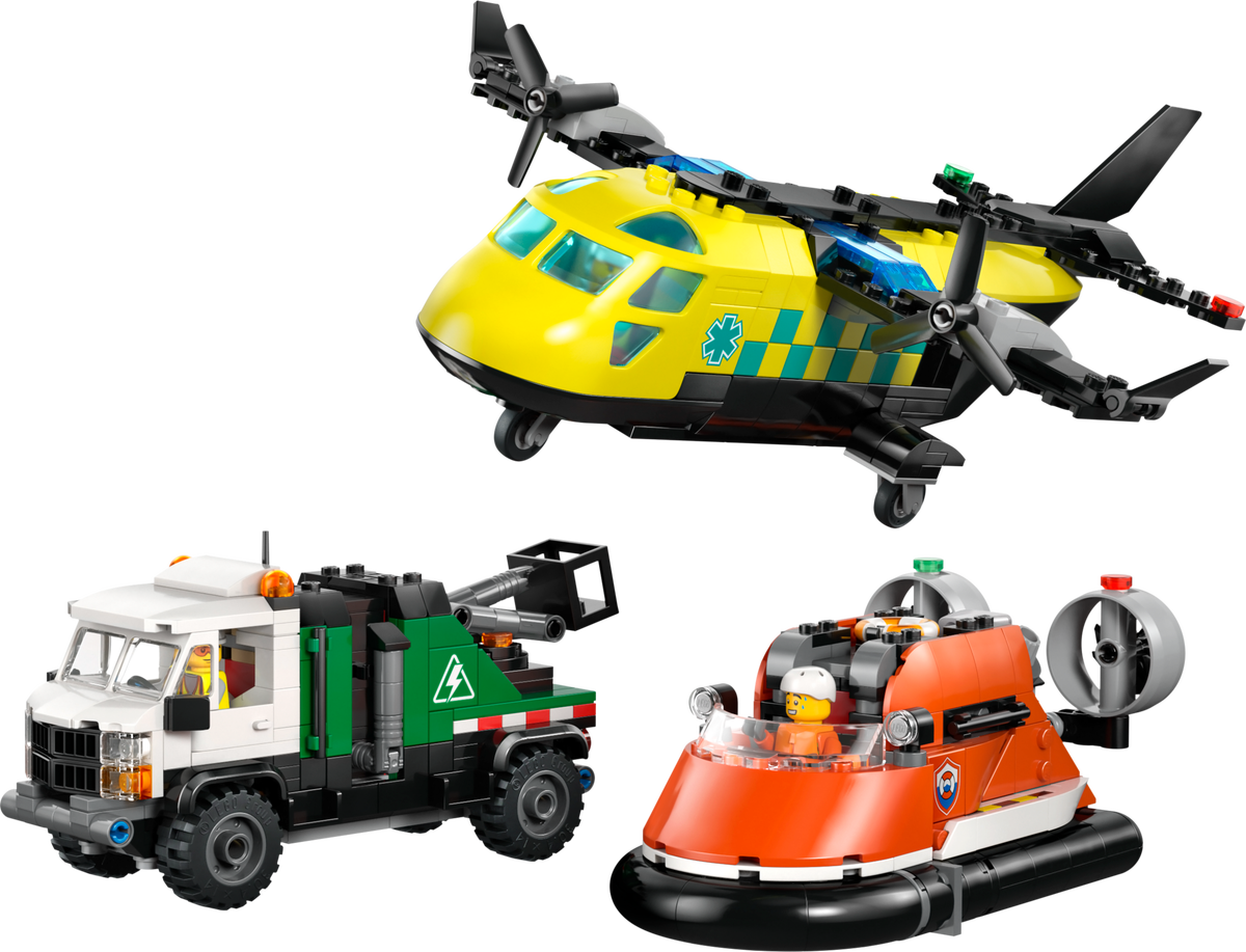 Airplane, Service Truck & Hovercraft Remix LEGO set (#60505-1)