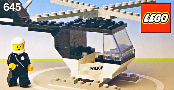 Police Helicopter LEGO set (#645-1, 1979)