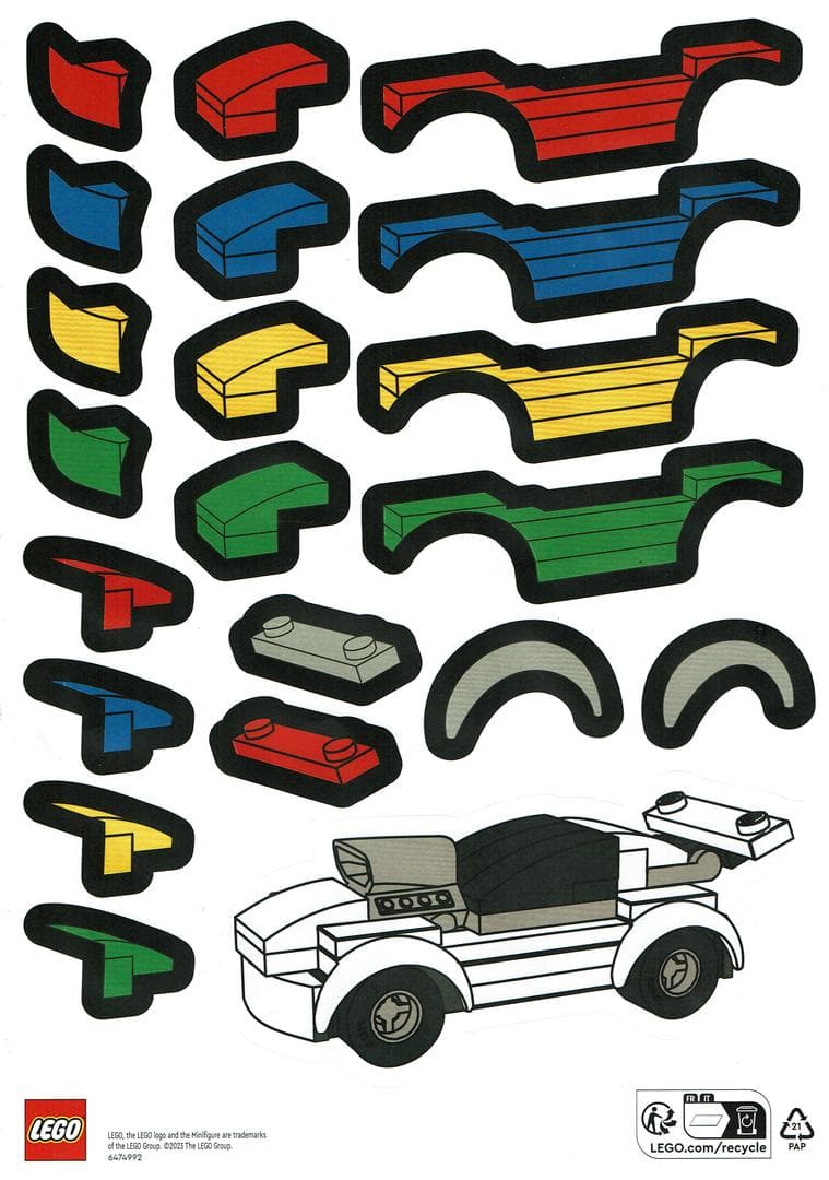 Car Stickers LEGO Gear set (#6474992-1, 2023)