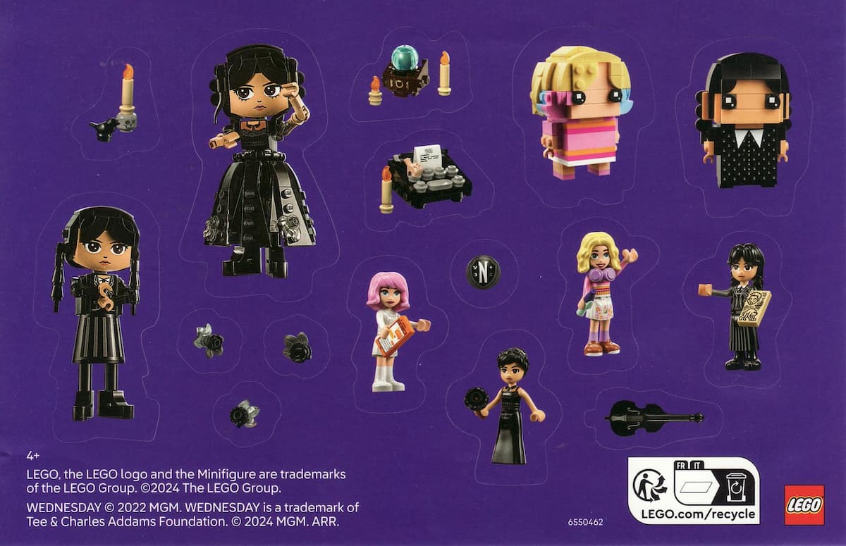 Wednesday Stickers LEGO Gear set (#6550462-1, 2024)