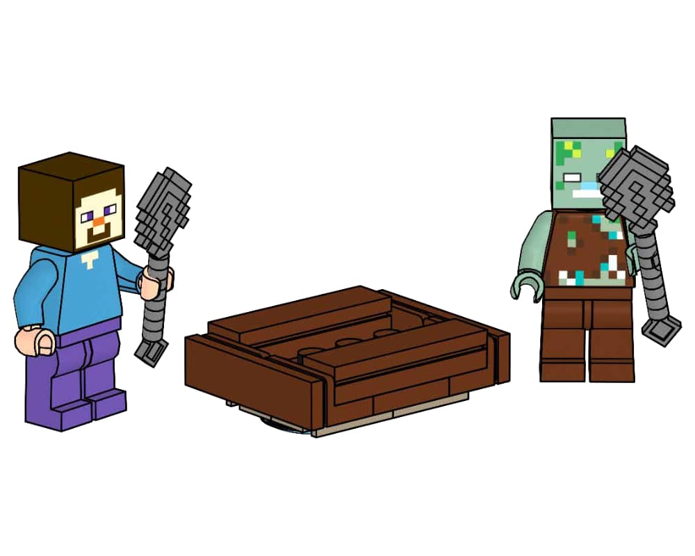 Steve with Boat and Water Zombie LEGO set (#662205-1)