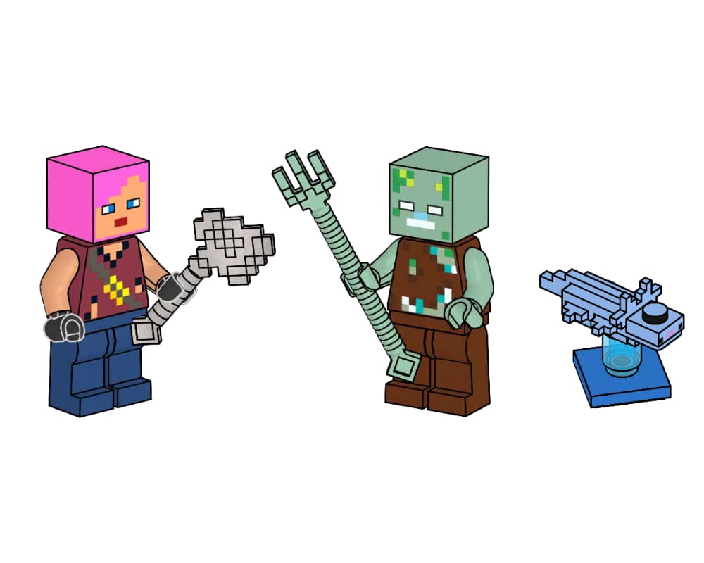 Adventurer with Drowned and Axolotl LEGO set (#662303-1)