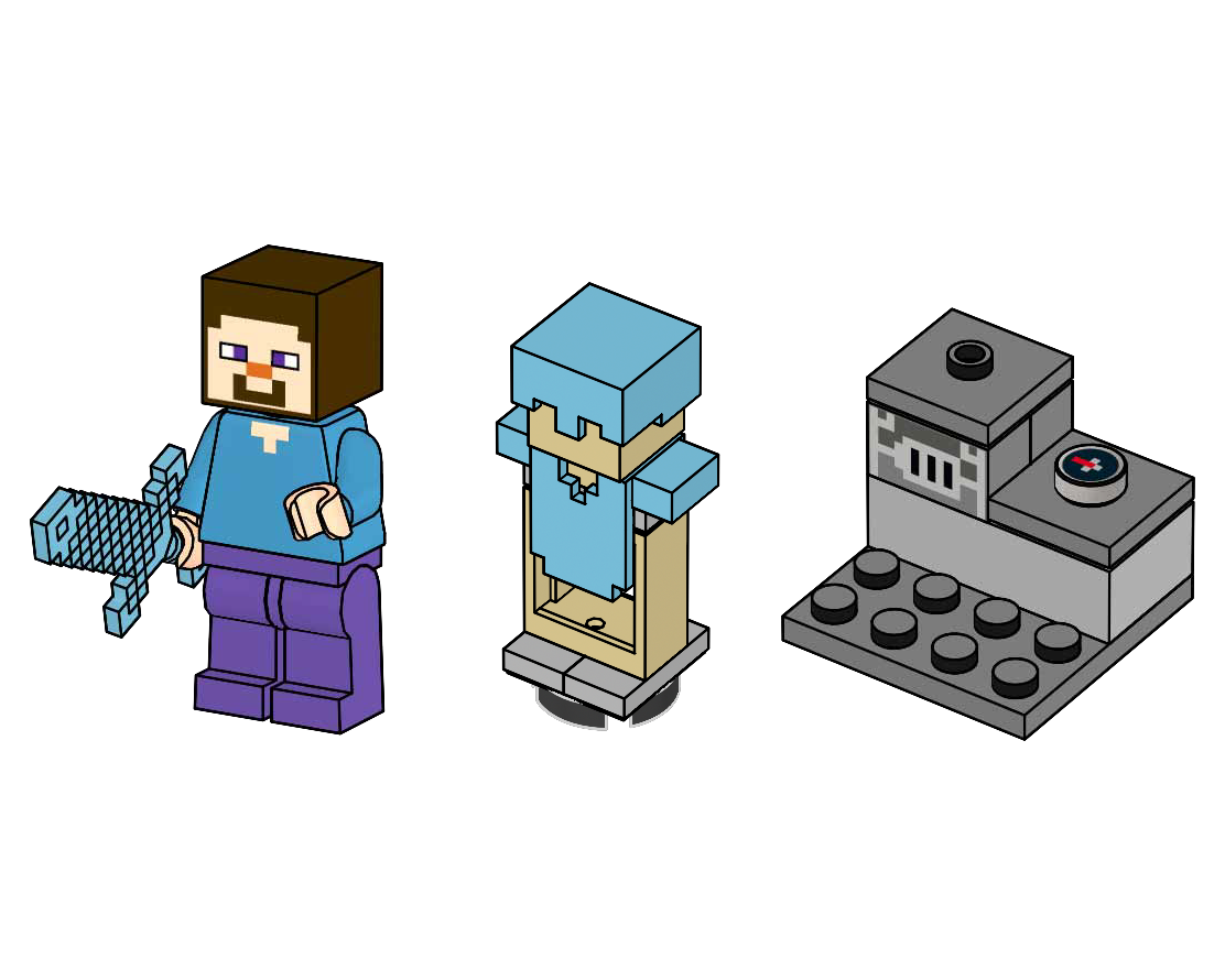 Steve with Armor Stand and Blast Furnace LEGO set (#662317-1)