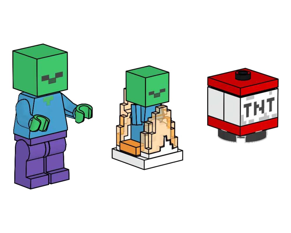 Zombie with Burning Baby Zombie and TNT LEGO set (#662403-1)