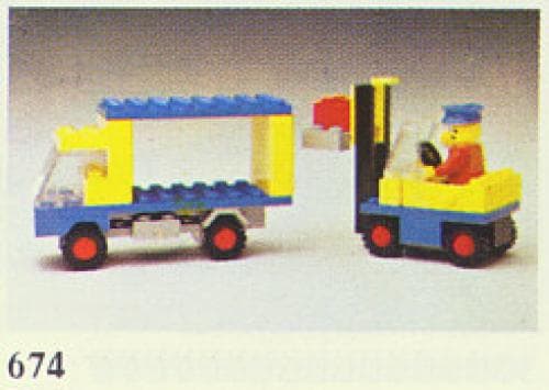 Forklift & Truck LEGO set (#674-1, 1978)