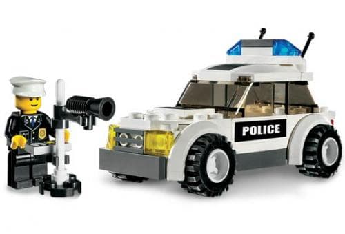 Police Car (Black Sticker Version) LEGO set (#7236-1)