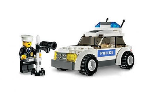 Police Car (Blue Sticker Version) LEGO set (#7236-2)