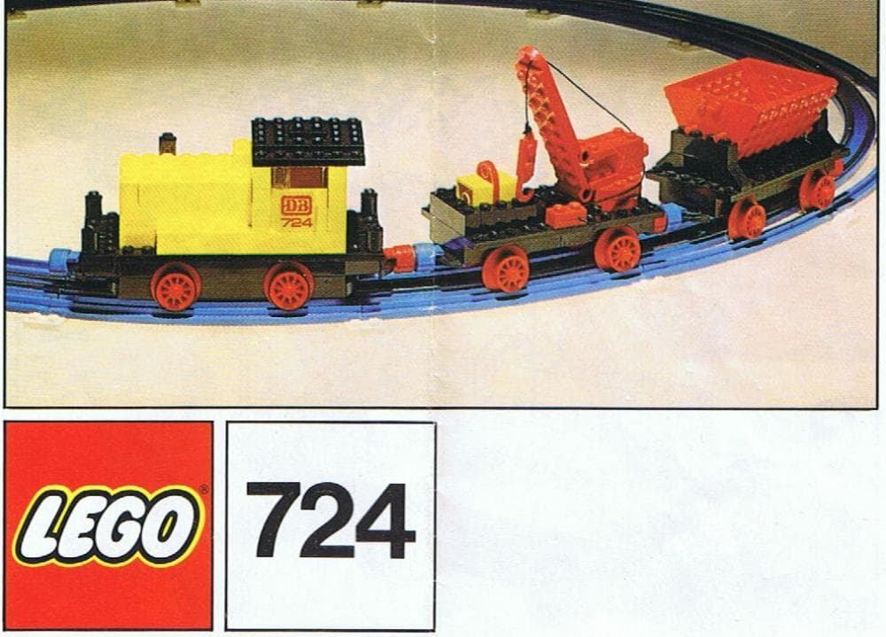 12V Diesel Locomotive with Crane and Tipper Wagon LEGO set (#724-1)