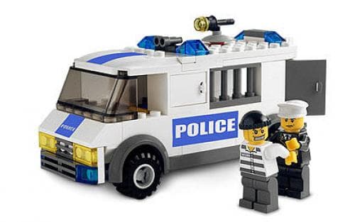 Prisoner Transport - Blue Sticker Version LEGO set (#7245-2)